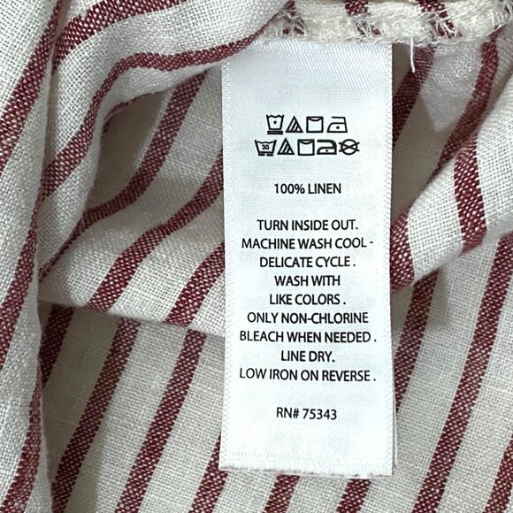 Artisan NY Linen Pullover Top XL Striped Peasant Cottagecore Sailor Coastal - Picture 5 of 5